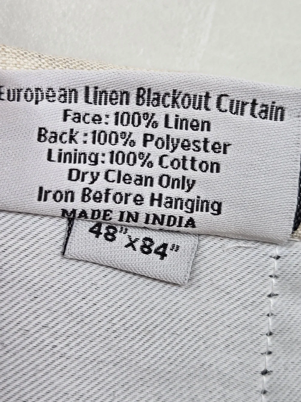 NWT QUINCE Set Of 2 48x84 European Linen True Blackout Curtains Flax 9968
